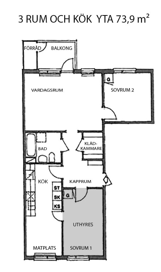 3-rumslägenhet i Uppsala, Bröderna Berwalds väg - bild 5