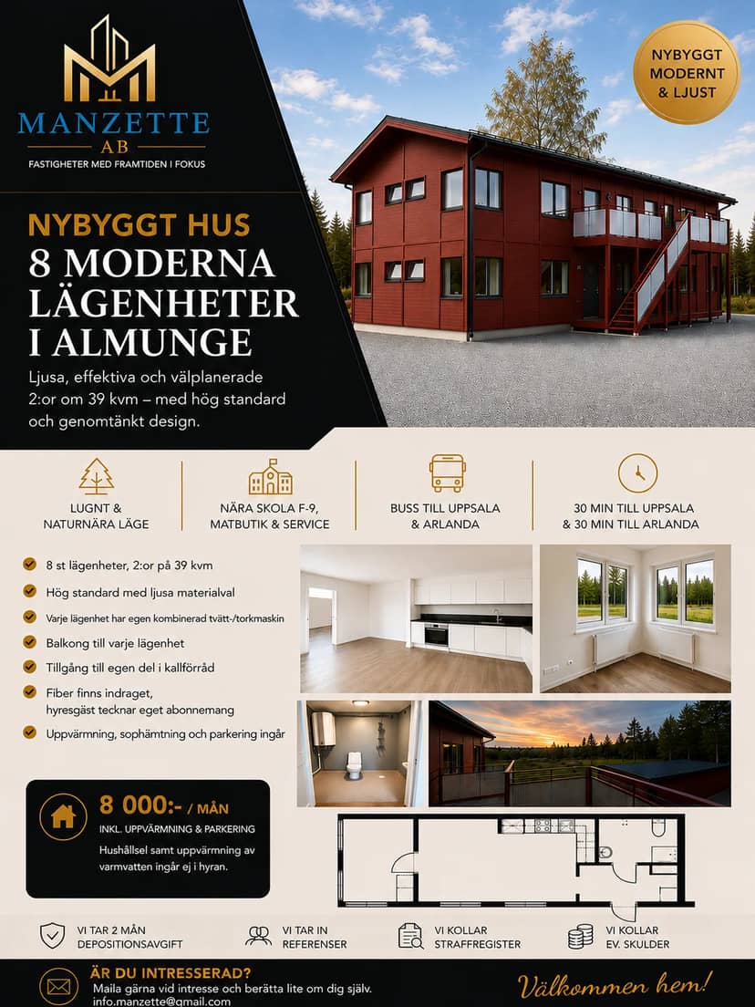 Apartment in Almunge