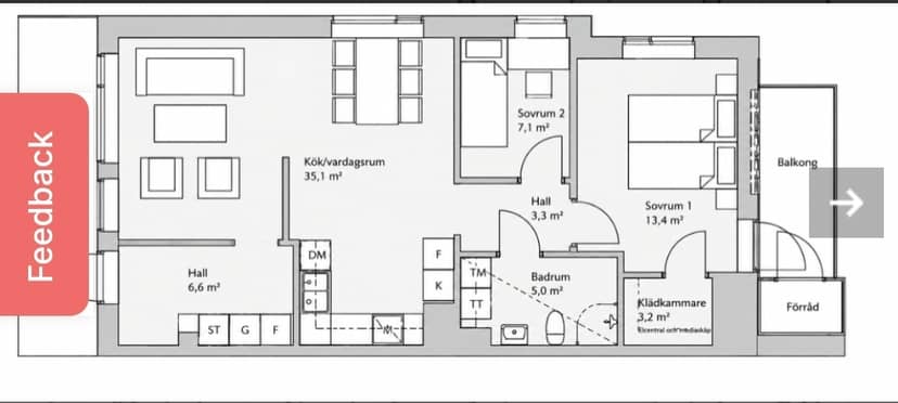 3-rumslägenhet i Göteborg, Generalsgatan - bild 2