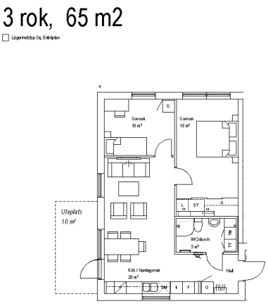3-room apartment in Nässjö, Arne Fagers gata - image 2