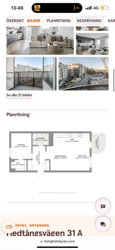 2-rumslägenhet i Hovås, Hedtångsvägen - bild 3